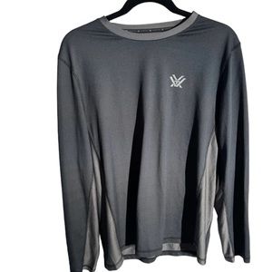 VORTEX Mens Long Sleeve Shirt UPF‎ Wicking Medium Grey/black